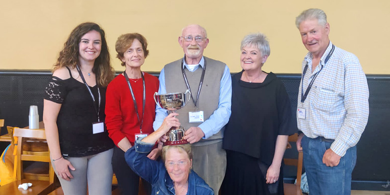 Some of the group proudly displaying the FIBKA beekeeping association of the year cup!